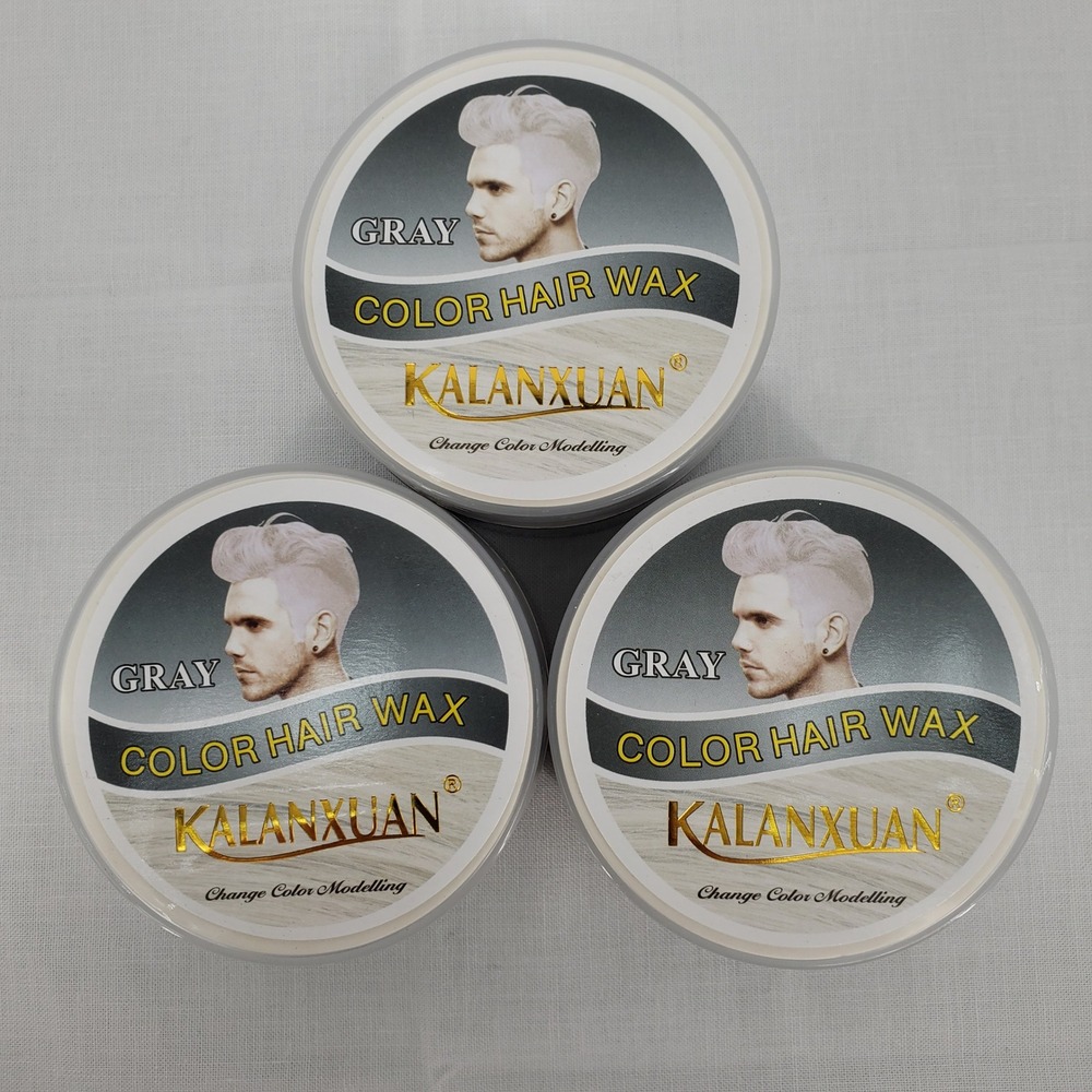KALANXUAN Gray Color Hair Wax Temporary Hair Dye Styling Pomade Lot of 3 New‎